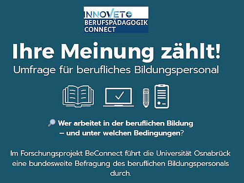 Flyer zur Fragebogenstudie zum Bildungspersonal von BeConnect